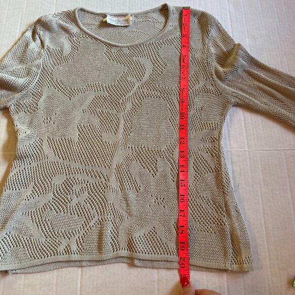 Chloe Light Blue Crochet-like Sweater Top Medium - Picture 7 of 8